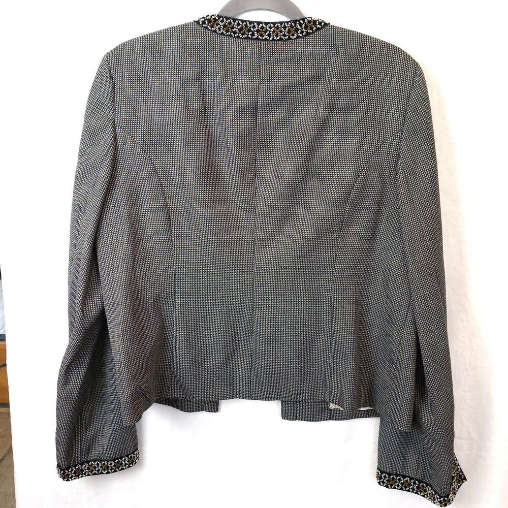 Women's Blazer Size 16 Bead Trim Jazzy Different Unique Office Career Church - Picture 5 of 9